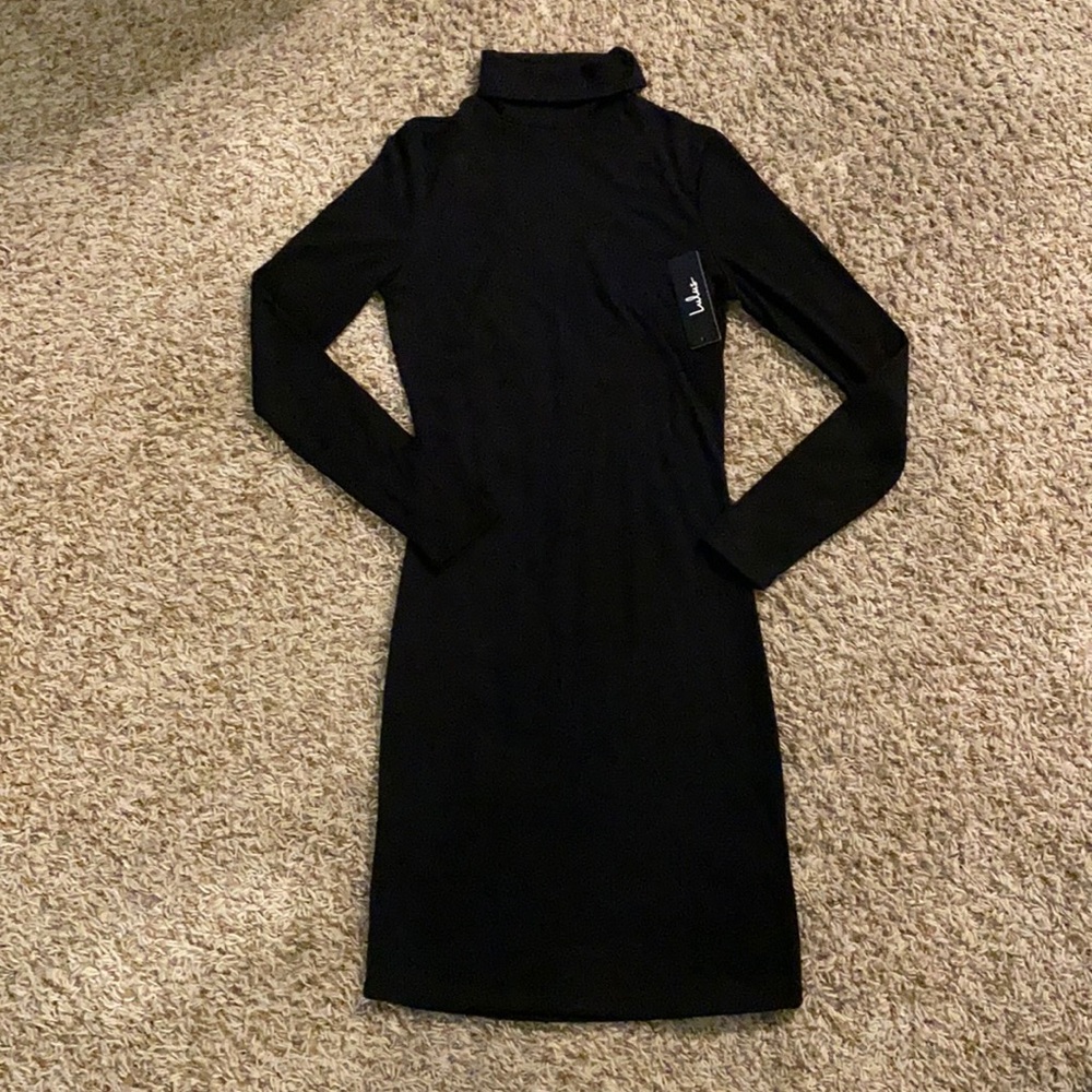 NWT - Lulu’s Body-con Turtleneck Dress - Black - Picture 2 of 4